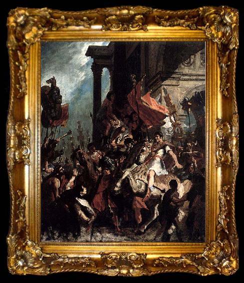 framed  Eugene Delacroix The Justice of Trajan, ta009-2